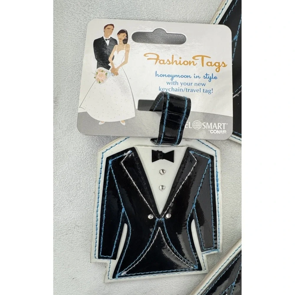 Lot of 6 Travel Smart Conair Honeymoon Groom Tuxedo Luggage Tags NWT